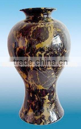 NATURAL BLACK AND GOLD MARBLE FLOWER VASES