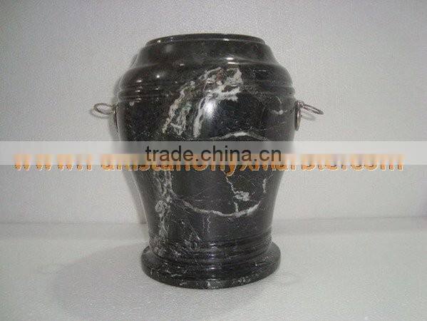 NATURAL STONE BLACK ZEBRA MARBLE URNS