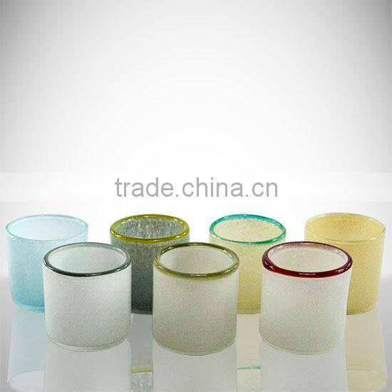 wholesale high quality color glass jar for candles,colorful nano slim glass