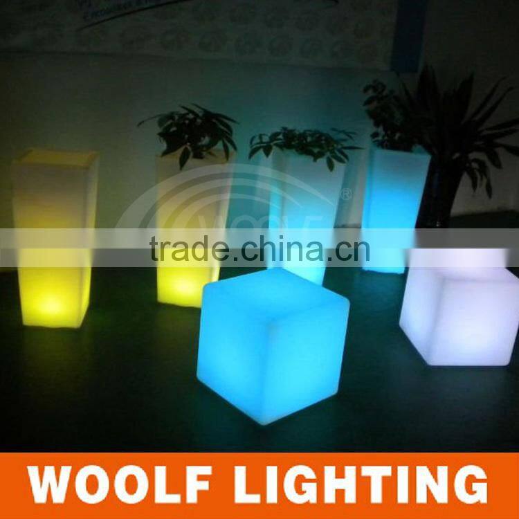 led light up large size plastic indoor plant pots