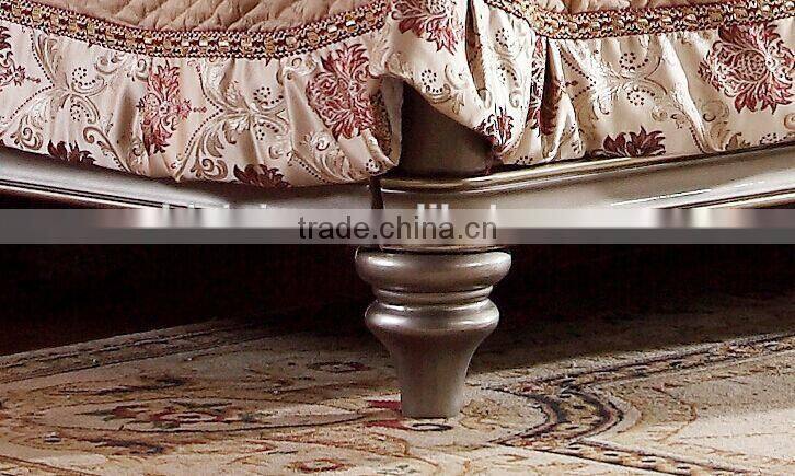 European Style Wood Carved Bed, Elegant and Royal King Size Bed, Luxury Bedroom Furniture Set (BF01-ML012)