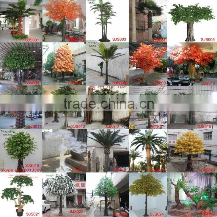 CHY020936 Fiberglass palm tree trunk with plam tree leaf