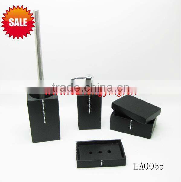 EA0065 5 Pices Stone White Black Bathroom Set Kingfisher Supplier