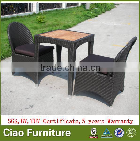 Garden furniture save space rattan coffee set terrace table and chair