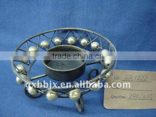 Gold pearl wire round decoration candle stand craft