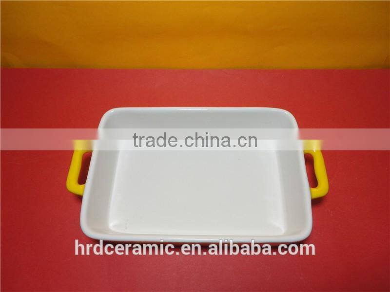 Microwave safe porcelain dish unique bakeware with handle