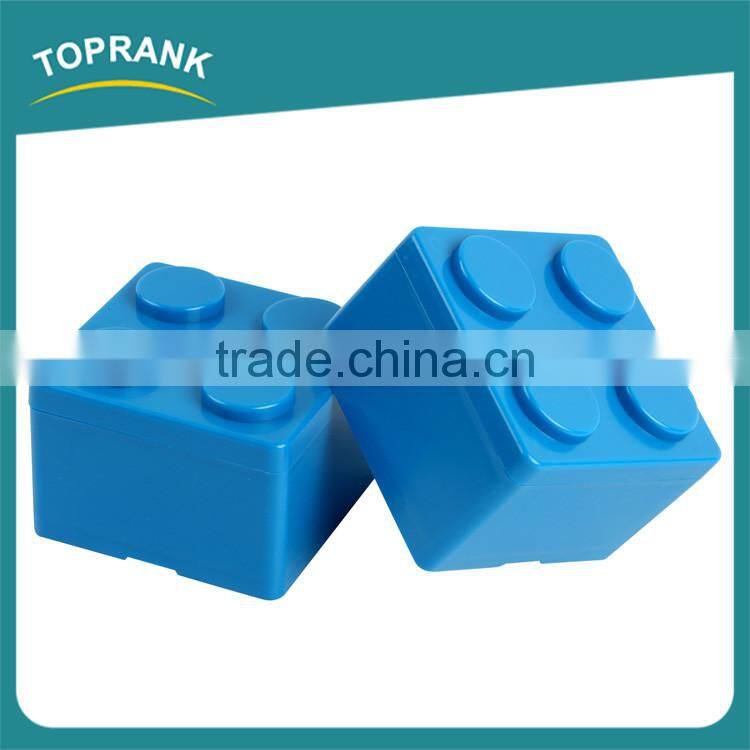 Multi-function desktop storage building blocks design plastic storage box with lid