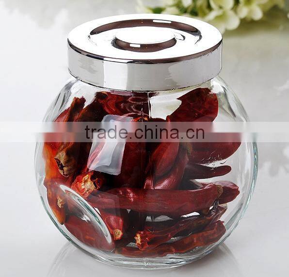 kitchen clear oval round glass jar for spices