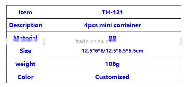 4pcs mini container food storage plastic box