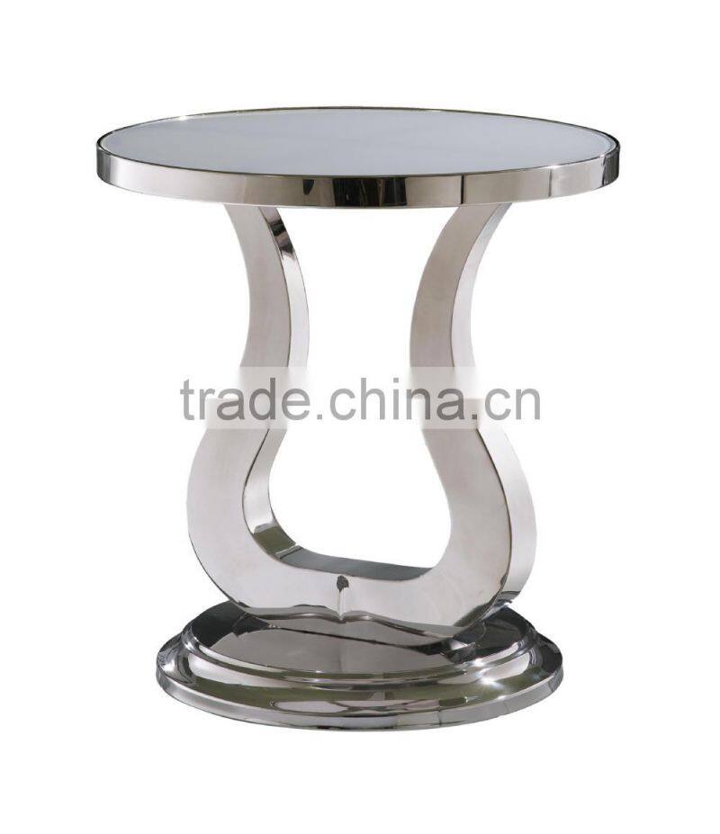 C04 Modern round mirror sofa side coffee table