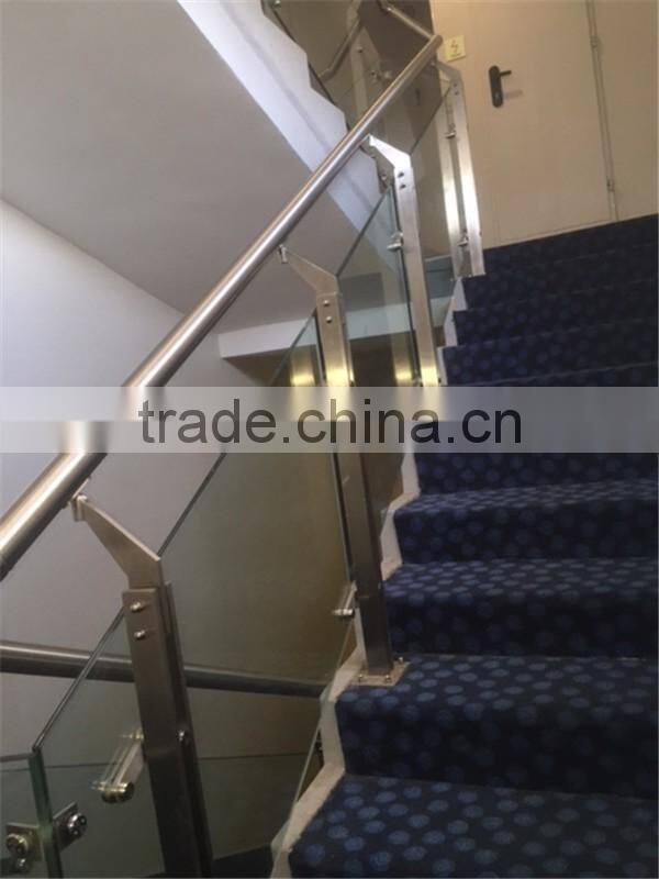 Customized 316 Stainless Steel Satin Finished Staircase Glass Railing Post