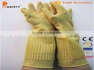 Yellow Latex Household Gloves With Roll Long Cuff