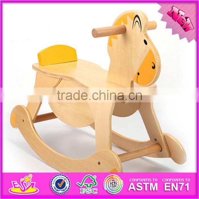 2016 new fashion baby wooden diy rocking horse, hot sale kids wooden diy rocking horse W16D063