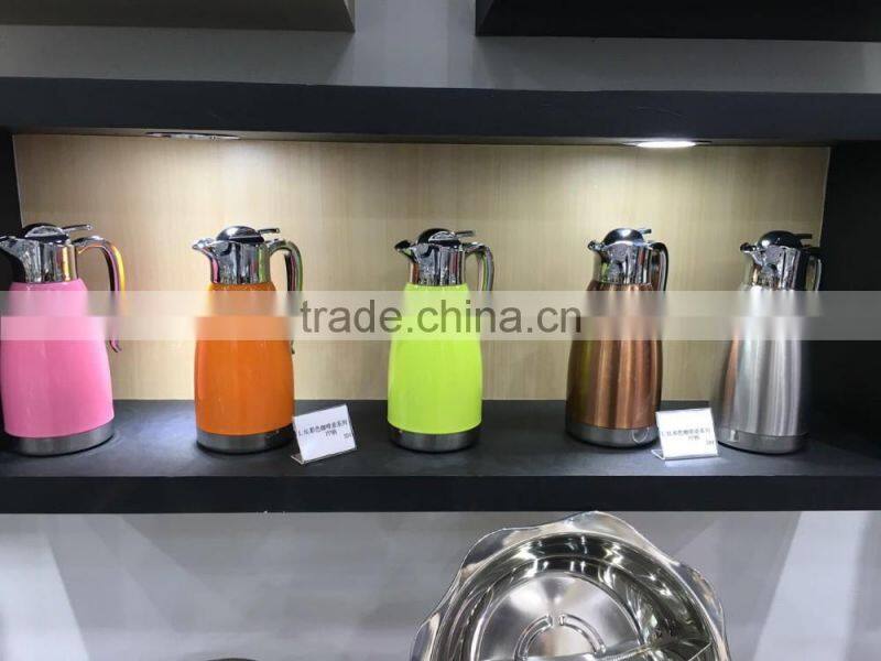2 Liter Stainless Steel Double Walled Thermal Coffee Serving Carafe / Vacuum Insulated Hot Water Kettle