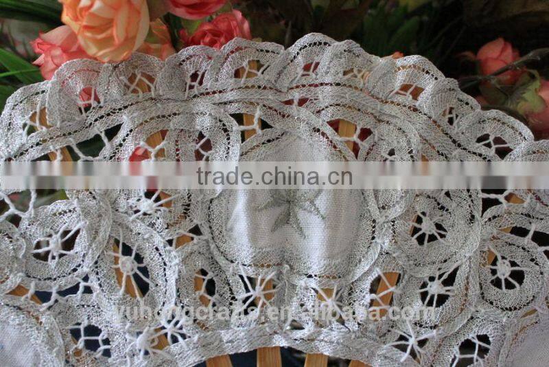 White color wedding lace hand fan