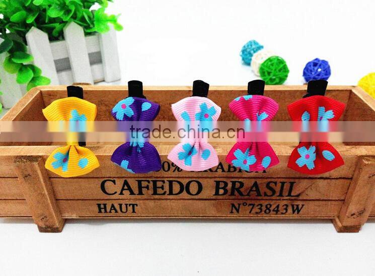 Factory wholesale fashion ribbon bow kids hair clip lovely baby hair clips
