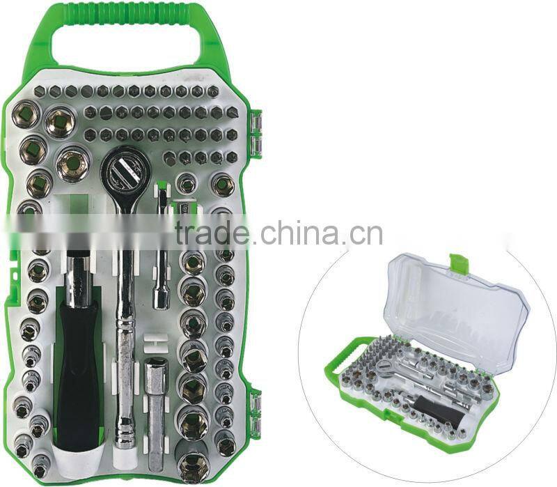 78pcs 1/4" & 3/8" drive socket set and automatic torque wrench