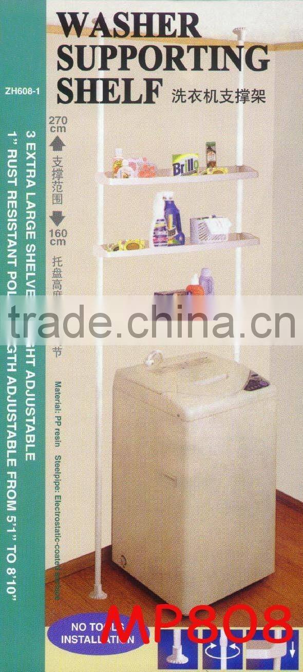 home decoration adjustable portable standing clothes hanger with plastic shelf