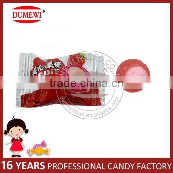 Halal Tablet Center Filled Fruit Hard Candy in Square Jar