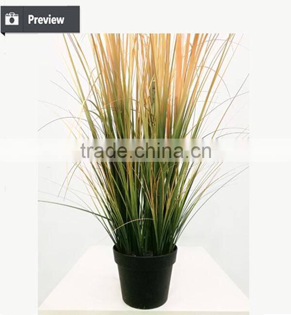 Dongugan Factory Direct Sale Artificial Grass Onion Grass with Cattails in Pot Synthetic Potted Grass Pots Plant
