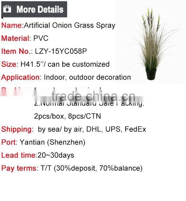 41.5 Inch height Artificial Grass Green Potted Onion Grass with Wheat Spray Weed Pots Plant