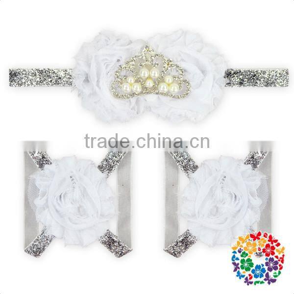 2016 Infant Floral Barefoot Sandals Kids Crown Sandals Simple Girls Stylish Sandals Wholesale