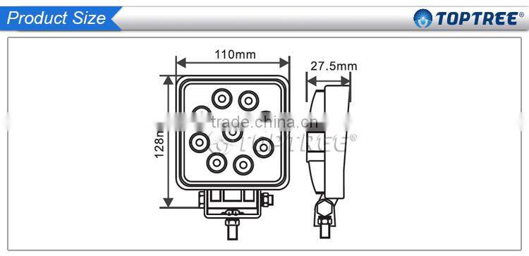 4" 27w Square Hight brightness waterproof motorcycles atv utv trucks tractors led work