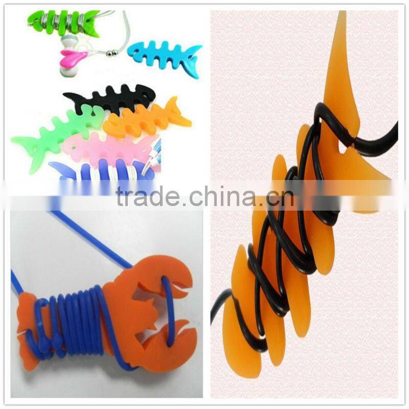 Colorful silicone fish bone coiling device with custom logo