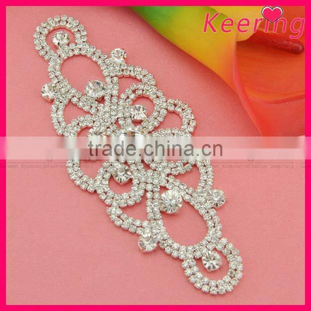 Bridal crystal & pearl sash rhinestone embellished wedding belt WRE-114