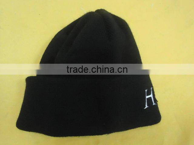 100% Acylic Cottonacrylic beanie Embroidery knit hats/winter caps