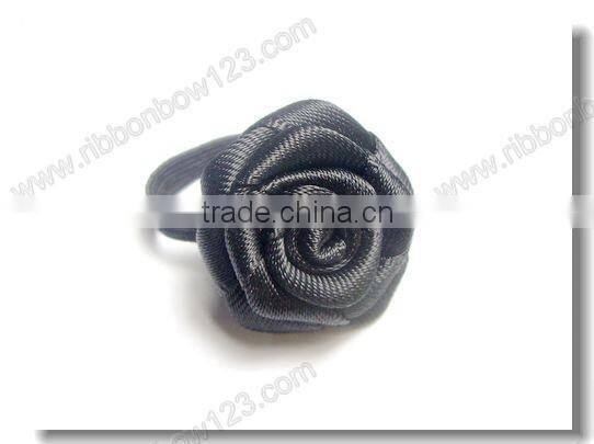 satin ribbon black rose for perfume bottle