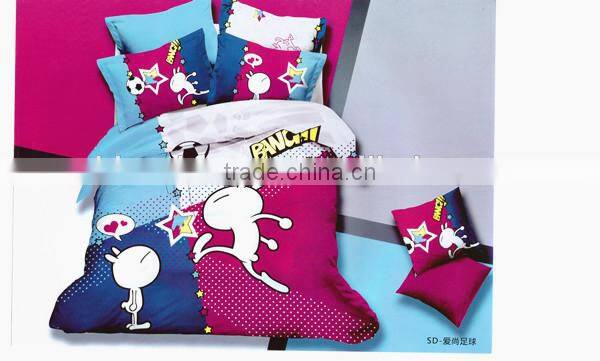 China wholesale cashmere blended fabric for kids cartoon bedding set