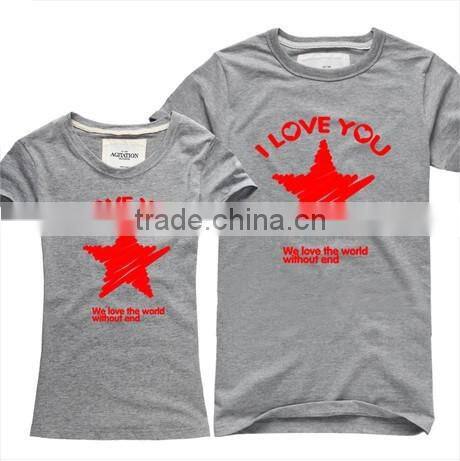 100% cotton o-neck couple t-shirt custom wholesale from china