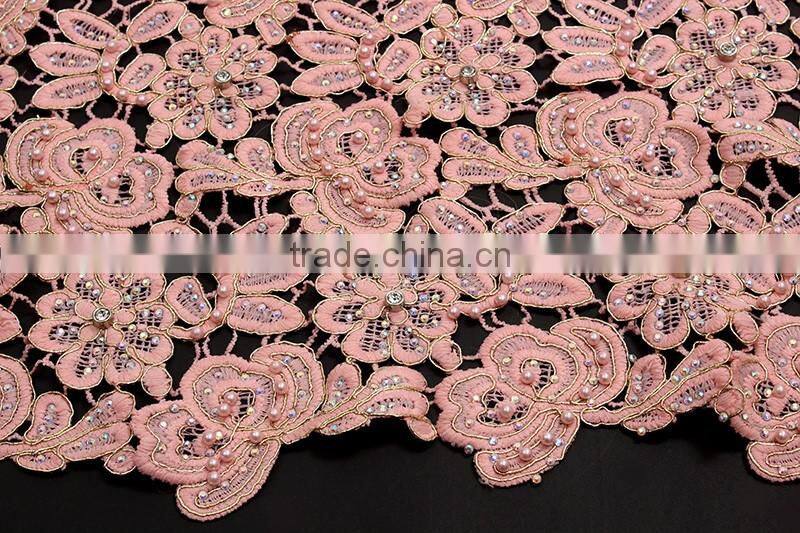 High quality lace fabric mesh embroidery guipure cord lace cupion CP0145 african cord lace for wedding dress