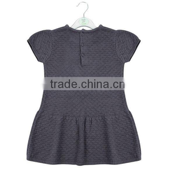Baby simple designs knitwear clothing short sleeve baby knitting dress