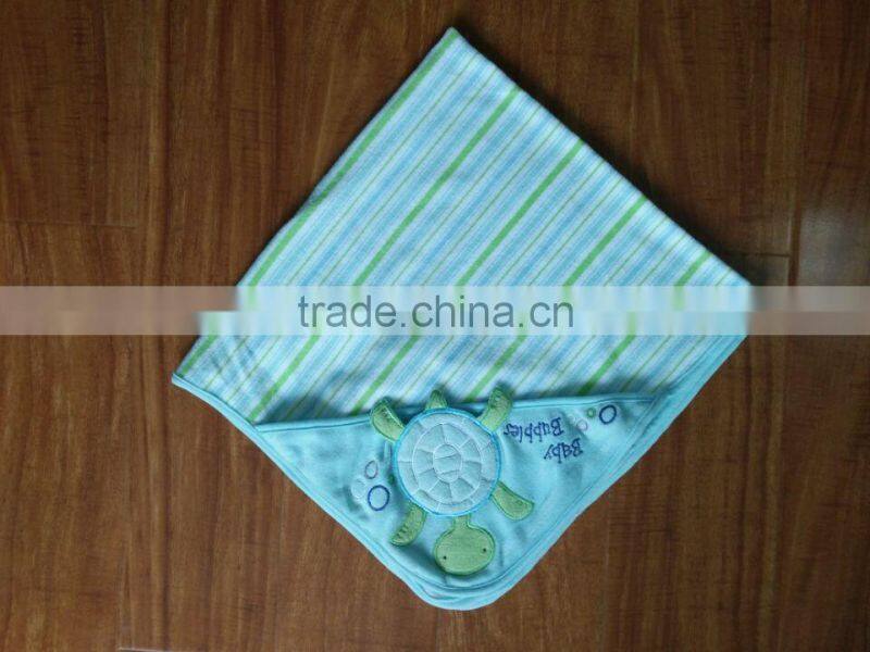 Soft cotton velour animal knitted baby swaddle blanket