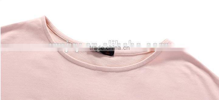 Women sweet pink knitting piece before printing the waist rope bat sleeve dress