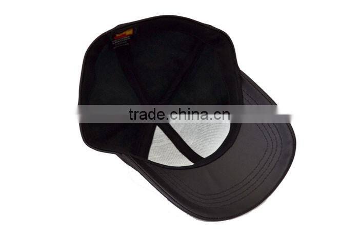 Custom blank fitted leather baseball cap for sale
