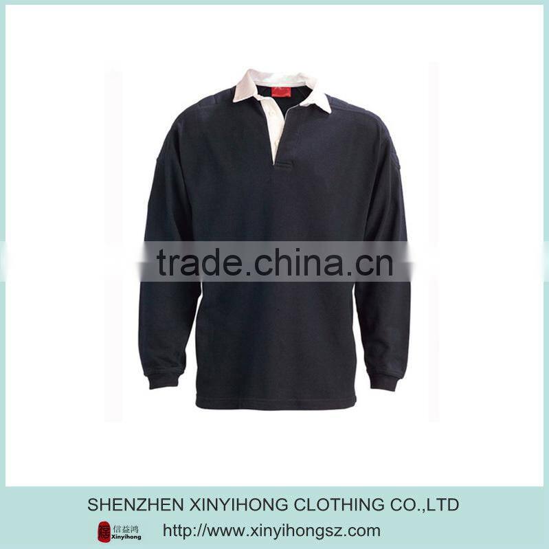 240g heavy cotton fabric men's rugby shirt