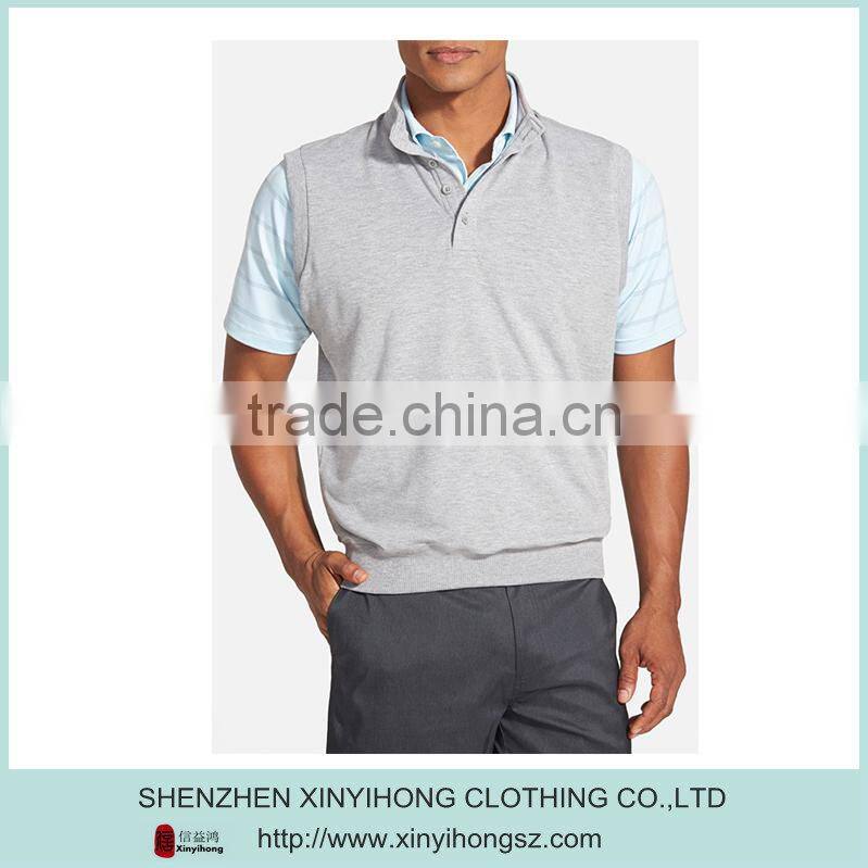 100%combed cotton sleeveless Polo shirt windproof mens golf vest
