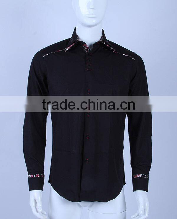2016 latest shirt design for men italian double collar shirts