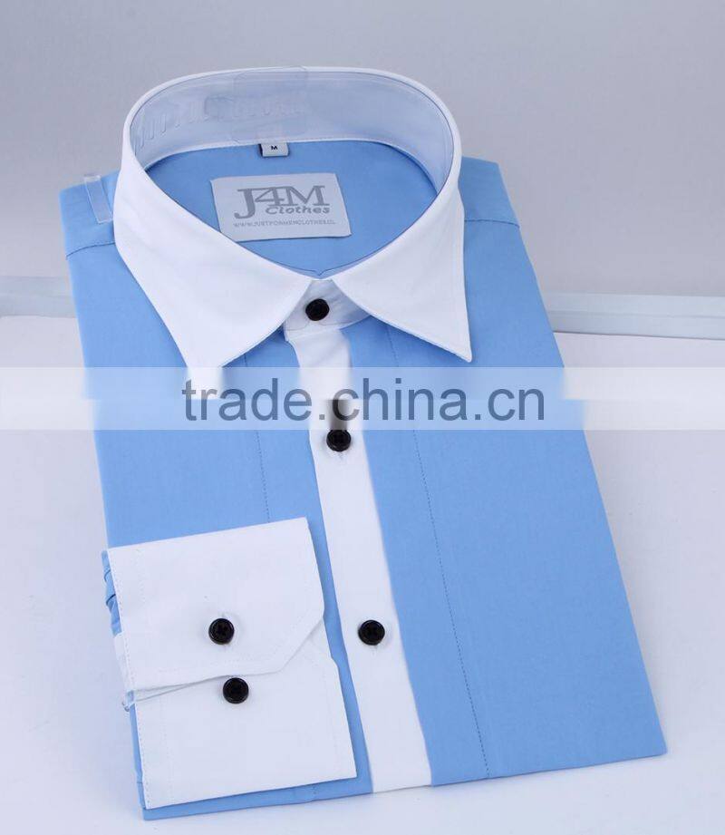 long sleeve new design solid color mens plain dress shirts 2017