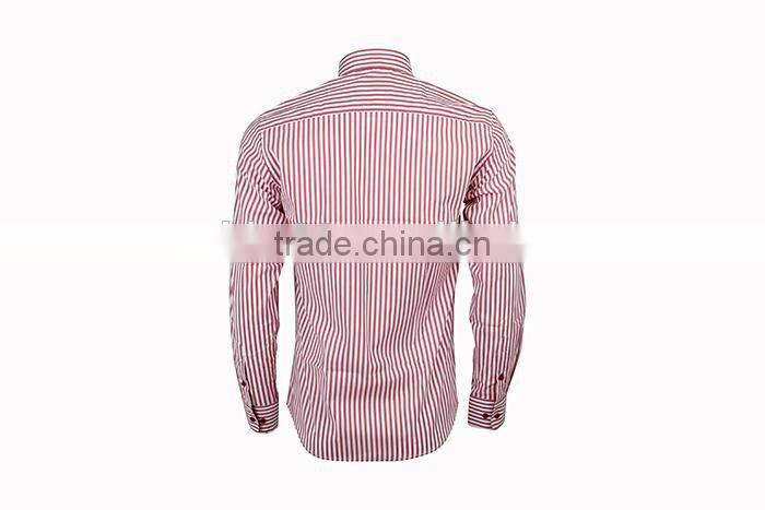 Burgundy stripe men's stretch shirts