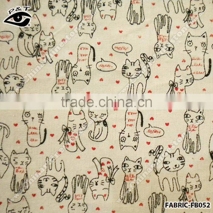 Cheap Wholes Fabric Cute Cat Pattern Fabric For Home Decoration