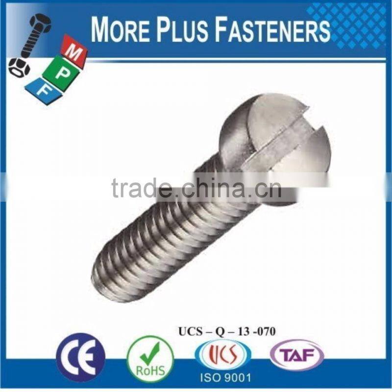 Made in Taiwan Passivated Stainless Steel Slotted Recess Fillister Head Machine Screw