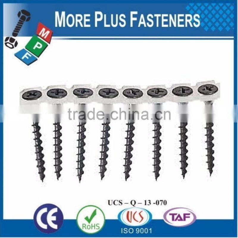 Made in Taiwan Black Phosphate Coarse Thread Collated Drywall Screw
