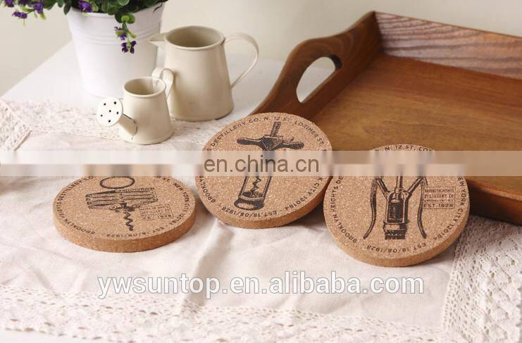 Bottle Opener Pattern Cork Coaster wooden craft Home Decorations 3styles