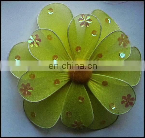 Big size double petal Ribbon silk flower curtain tiebacks