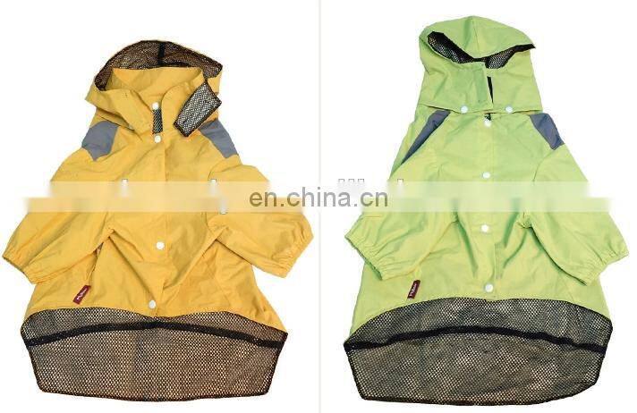 water repellent clear pvc dog rain jacket