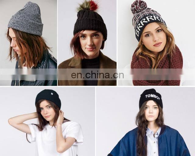 Women's acrylic cable knitted cuff beanie